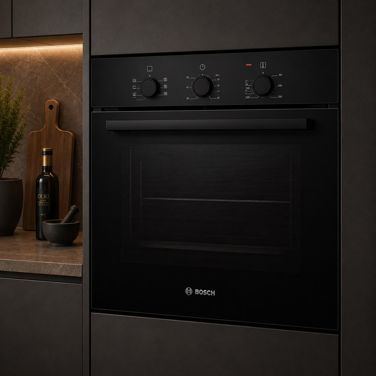Horno eléctrico empotrable Bosch Serie 2 HBF011BA2 color negro